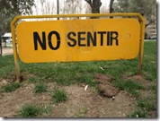 no sentir